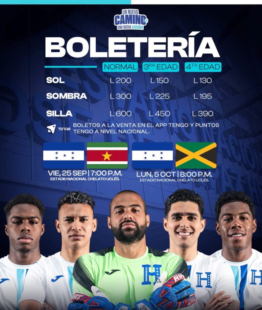 Confirmado el precio de los boletos para los partidos de la “H” ante Surinam y Jamaica en el “Chelato” Uclés