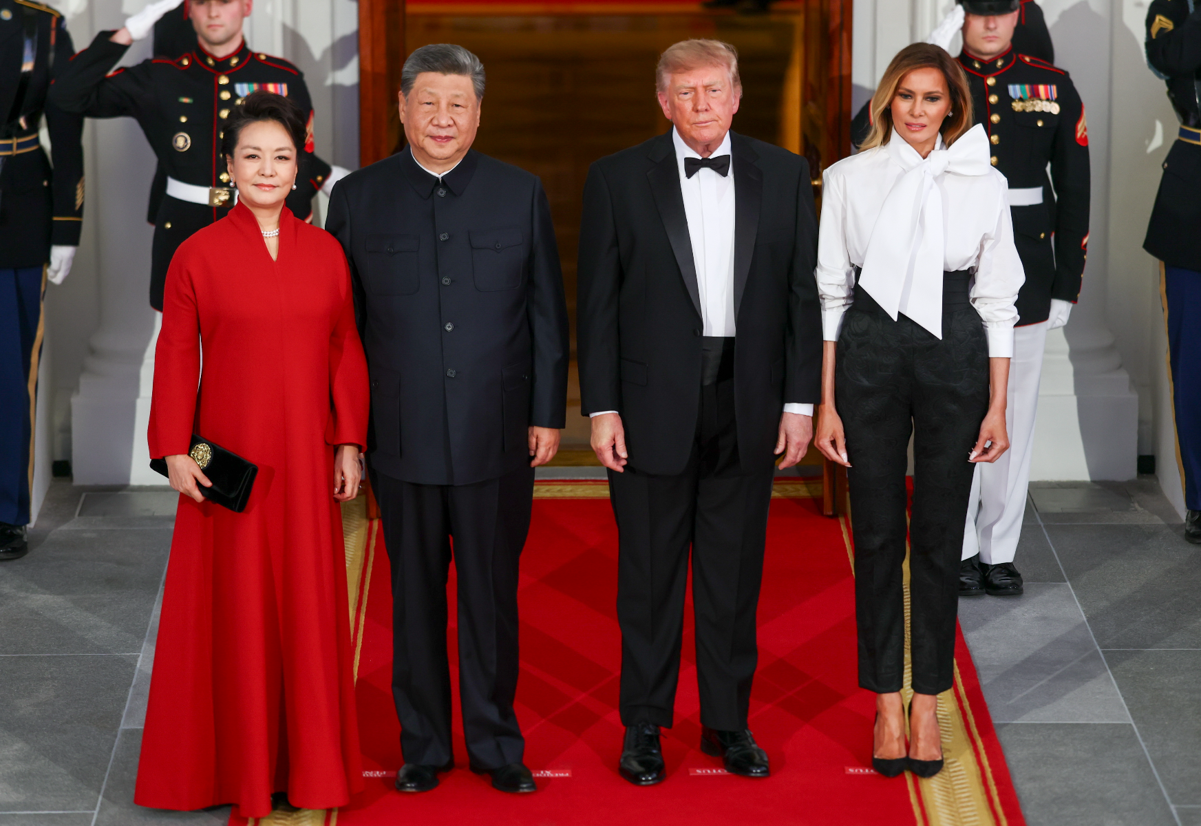 Trump y Melania reciben a Xi y a su esposa para una cena de Estado en la Casa Blanca