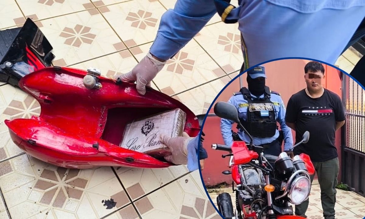 ¡No le salió la vuelta! Motociclista llevaba un kilo de cocaína “camoteado” en el tanque