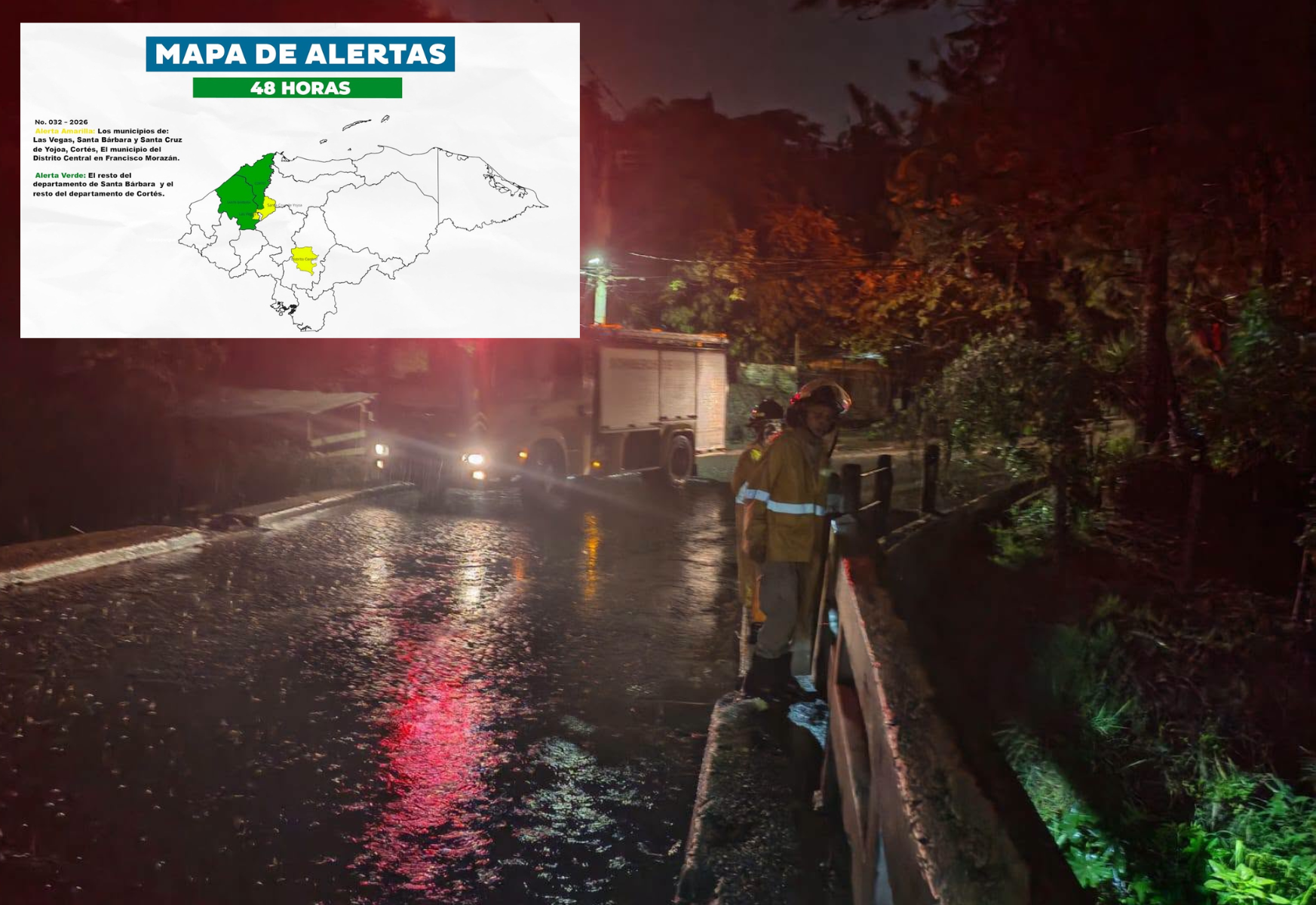 Copeco mantiene Alerta Amarilla para tres municipios y Verde para dos departamentos
