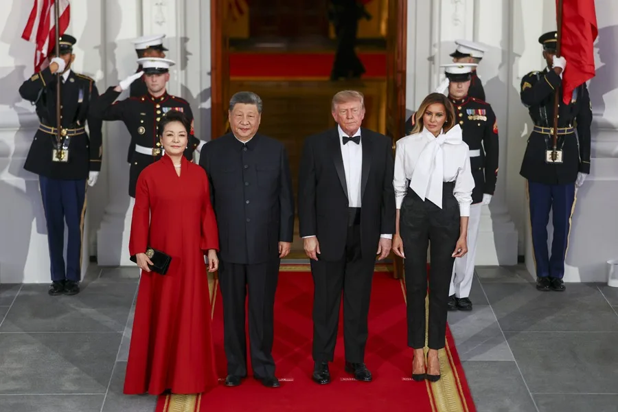 Trump y Melania reciben a Xi y a su esposa para una cena de Estado en la Casa Blanca