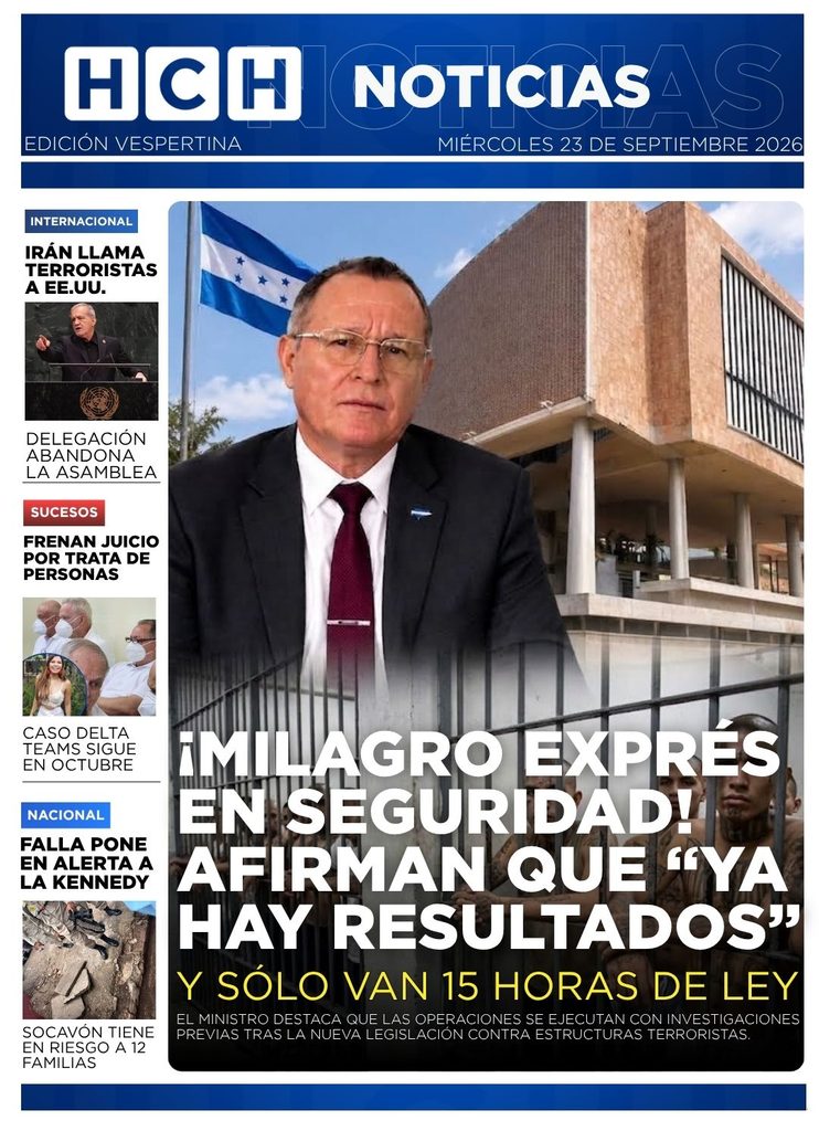 Portada HCH miércoles 23 de septiembre 2026 Edición Vespertina