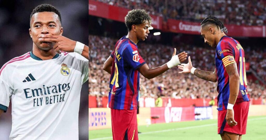 Pichichi LaLiga: Raphinha anota 3 para barrer con Mbappé y Yamal en la tabla de goleadores