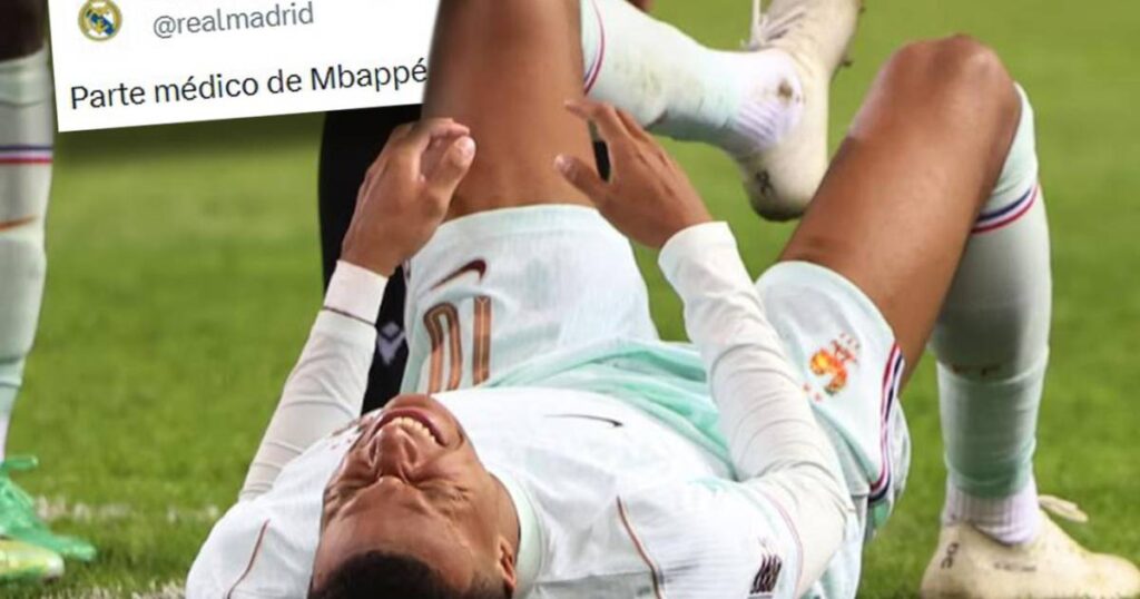 Real Madrid confirma la lesión que sufre Mbappé y el tiempo de baja