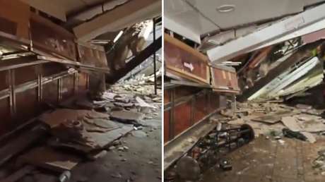 Devastadores destrozos en un bar de España tras el derrumbe del techo (VIDEO)