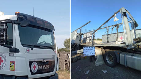 Ucrania ataca un almacén y camiones de la Cruz Roja en Donetsk (FOTOS)