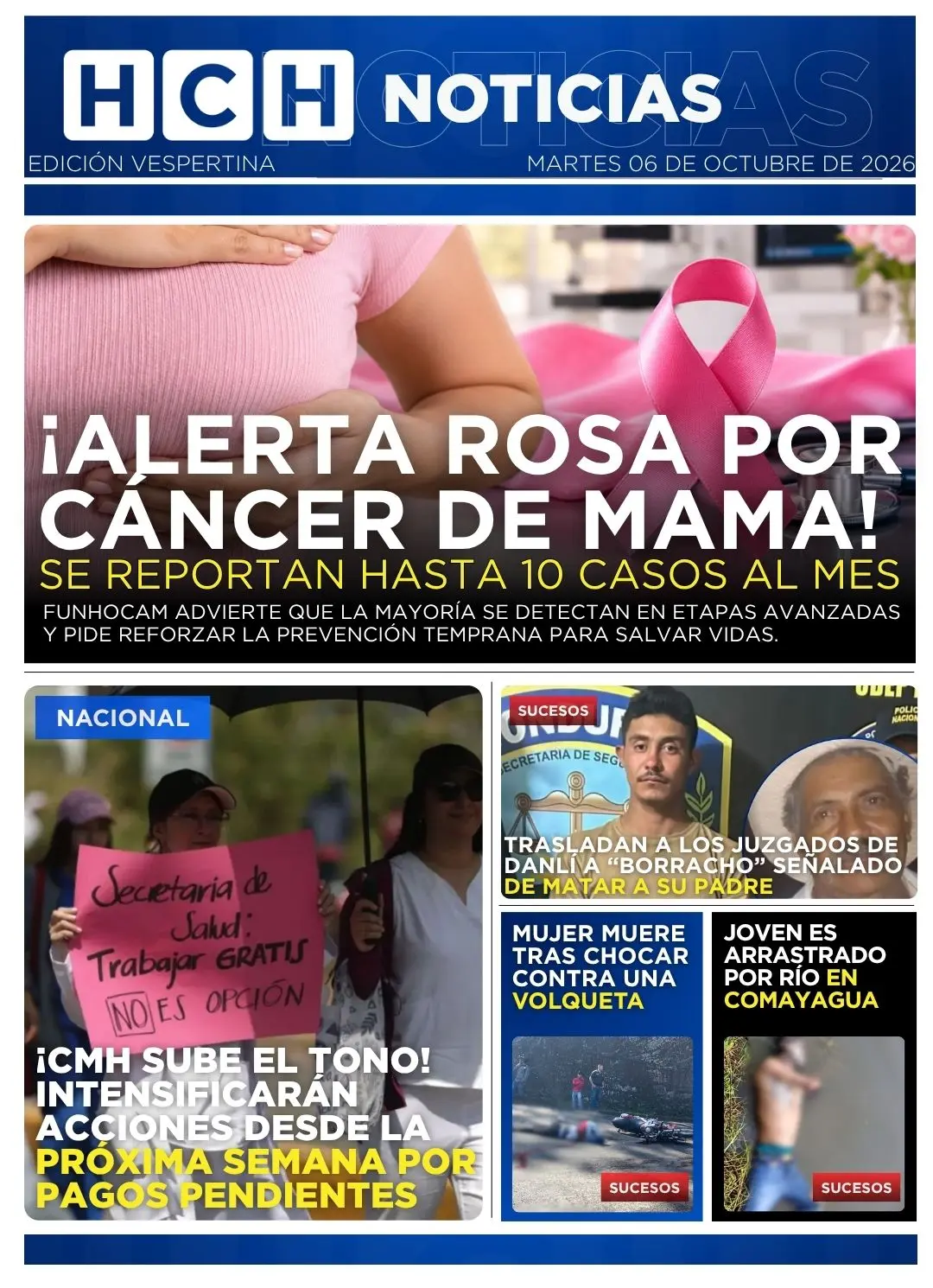 Portada HCH martes 06 de octubre Edición Vespertina