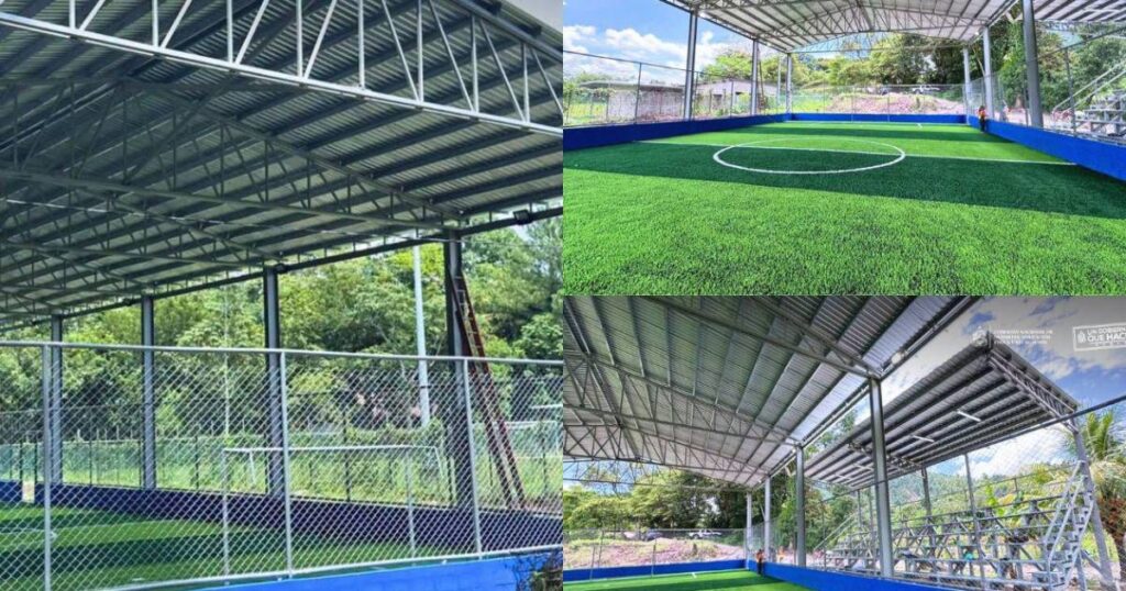 Ojo de Agua está cada vez más cerca de estrenar su cancha de fútbol 5