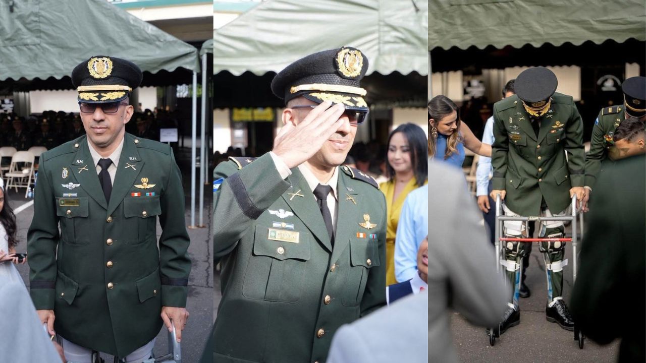 David Maldonado asciende a teniente coronel y sorprende al recibirlo de pie