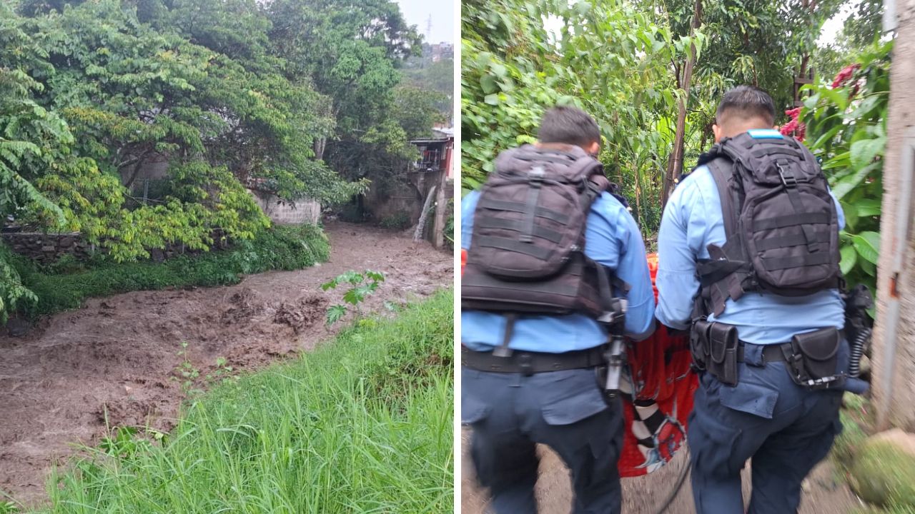 Dos menores son rescatados tras ser arrastrados por una quebrada en Tegucigalpa