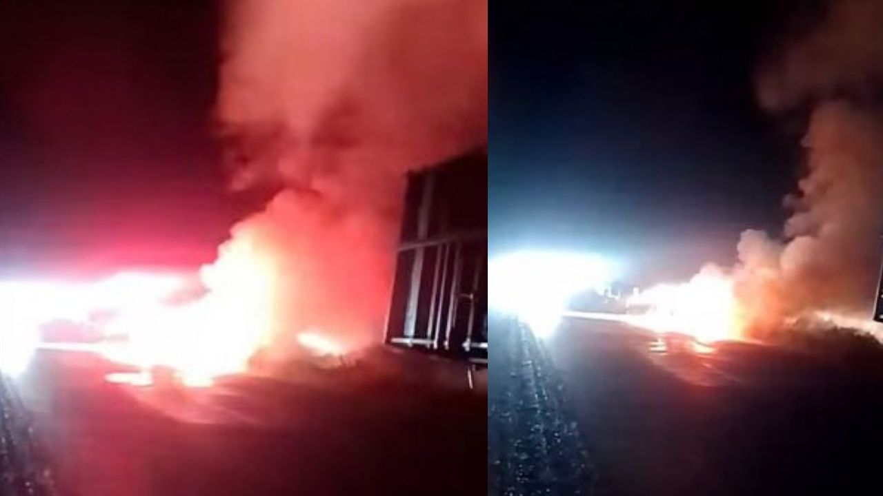 Incendio consume rastra en carretera de Tela, Atlántida y deja pérdidas totales