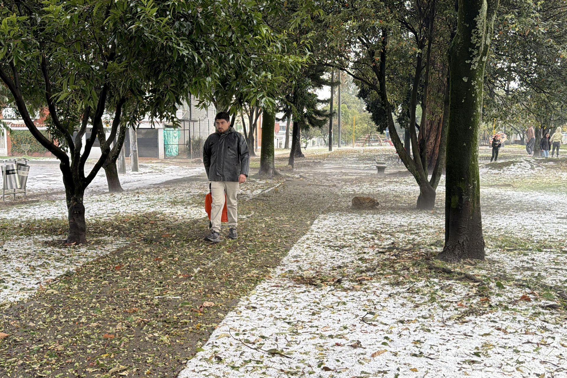 Una granizada viste de blanco a Bogotá, Colombia, y retrasa vuelos por la baja visibilidad